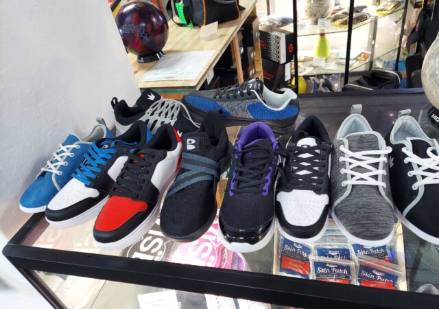 Array of Brunswik Bowling Shoes on Counter